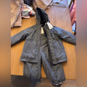 Zara Kids Gray Hooded Raincoat